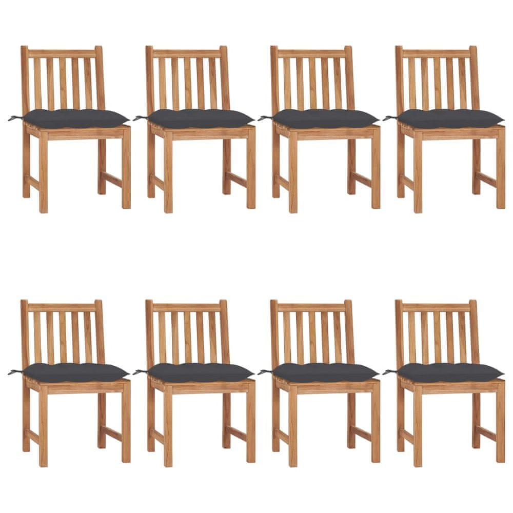 Petromila vidaXL Záhradné stoličky 8 ks s podložkami tíkový masív